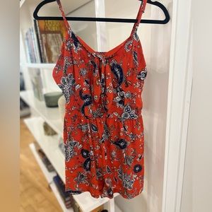Xhilaration Orange and Navy Romper Size Medium Auburn Gameday
